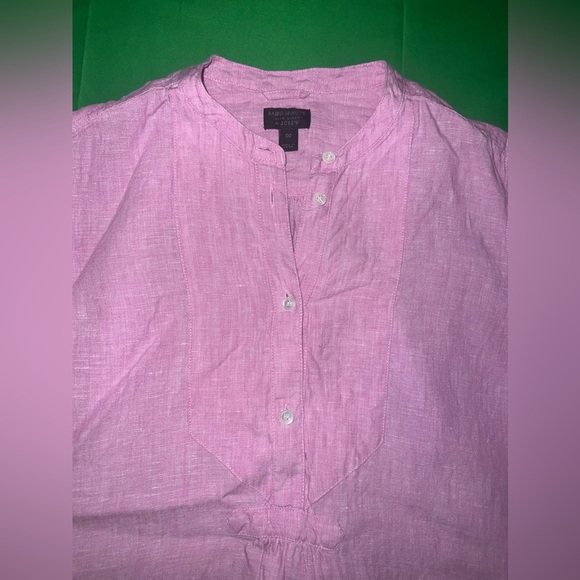 J.Crew x Baird McNutt Irish Linen Pink Blouse size 00 - Picture 5 of 7